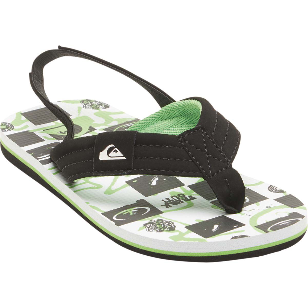 Quiksilver Kids Molokai Layback Thongs Black / White 8, Black / White, bcf_hi-res