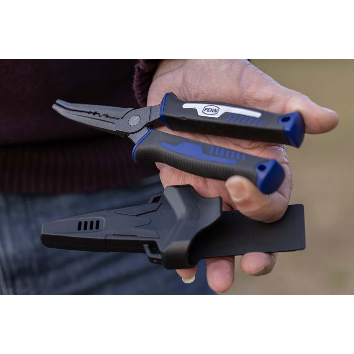 Penn Saltwater Bent Nose Pliers 7in Blue, , bcf_hi-res