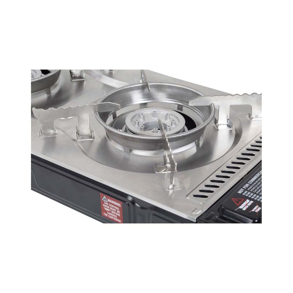 Gasmate Travelmate II SS Double Butane Stove With Hotplate BCF