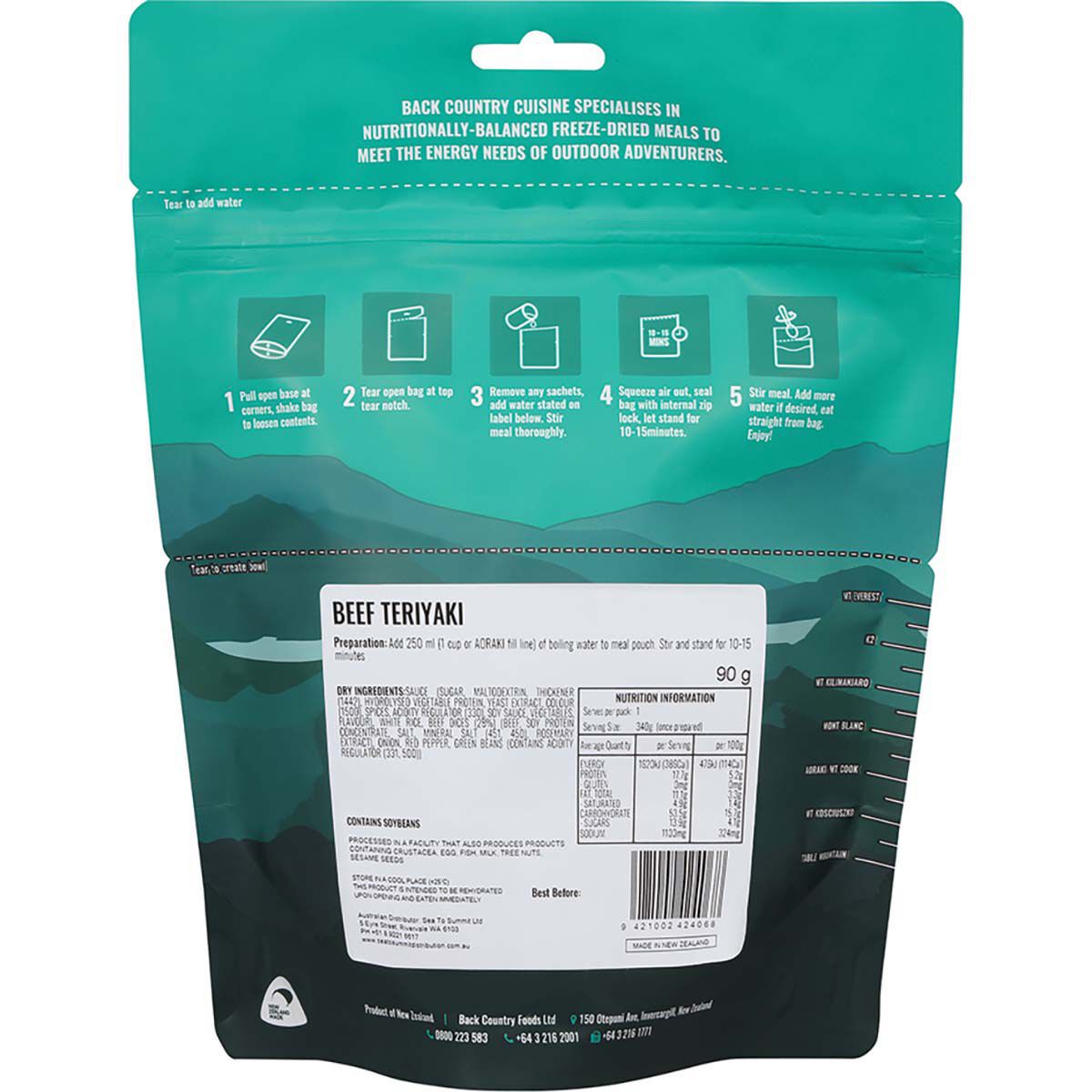 Back Country Cuisine Freeze Dried Beef Teriyaki 1 Serve, , bcf_hi-res