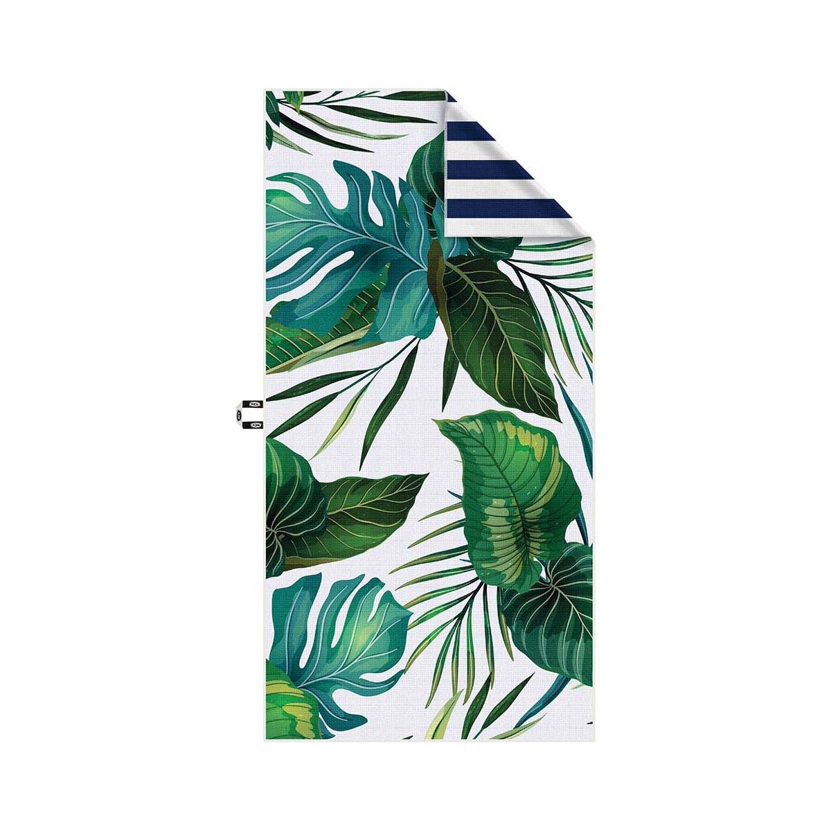 BCF Packable Towel Navy Leaf, , bcf_hi-res