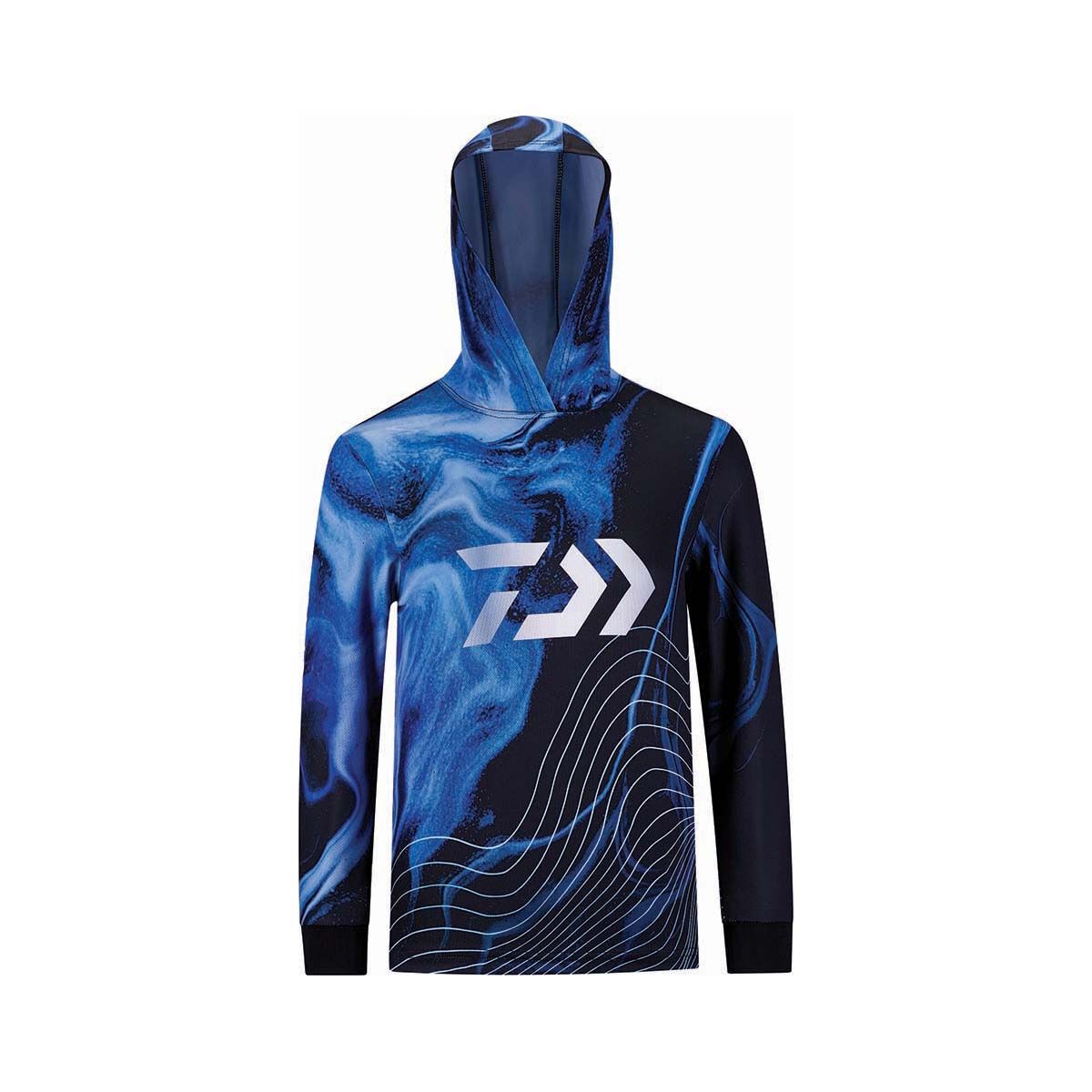 Daiwa Youth Hooded Fishing Shirt Navy 8, Navy, bcf_hi-res