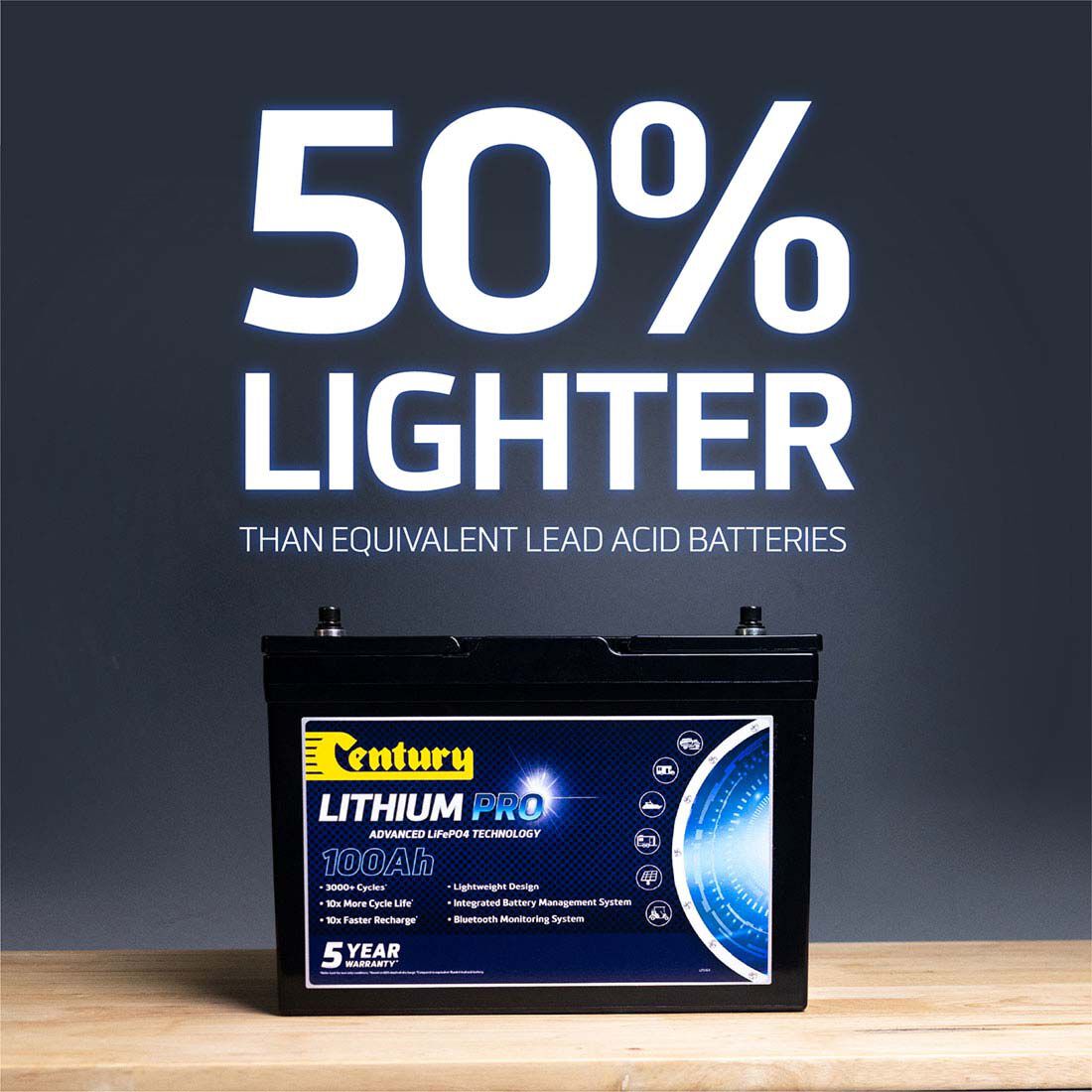 Century C12100XLI 100AH Lithium Battery BCF