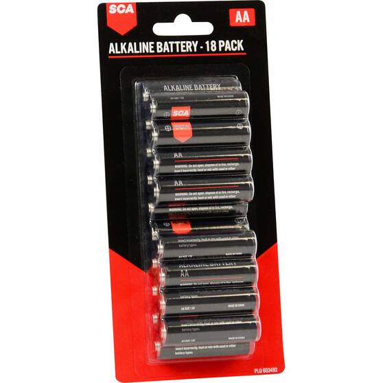 SCA Alkaline AA Batteries 18 Pack, , bcf_hi-res