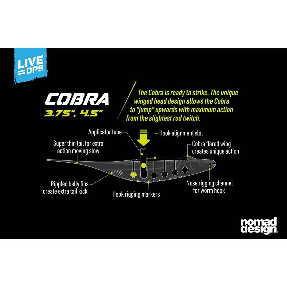 Nomad Live Ops Cobra Shad Soft Plastic Lure 3 75in Natural Shad BCF Nomad Live Ops Cobra Shad Soft Plastic Lure 3 75in Natural Shad BCF