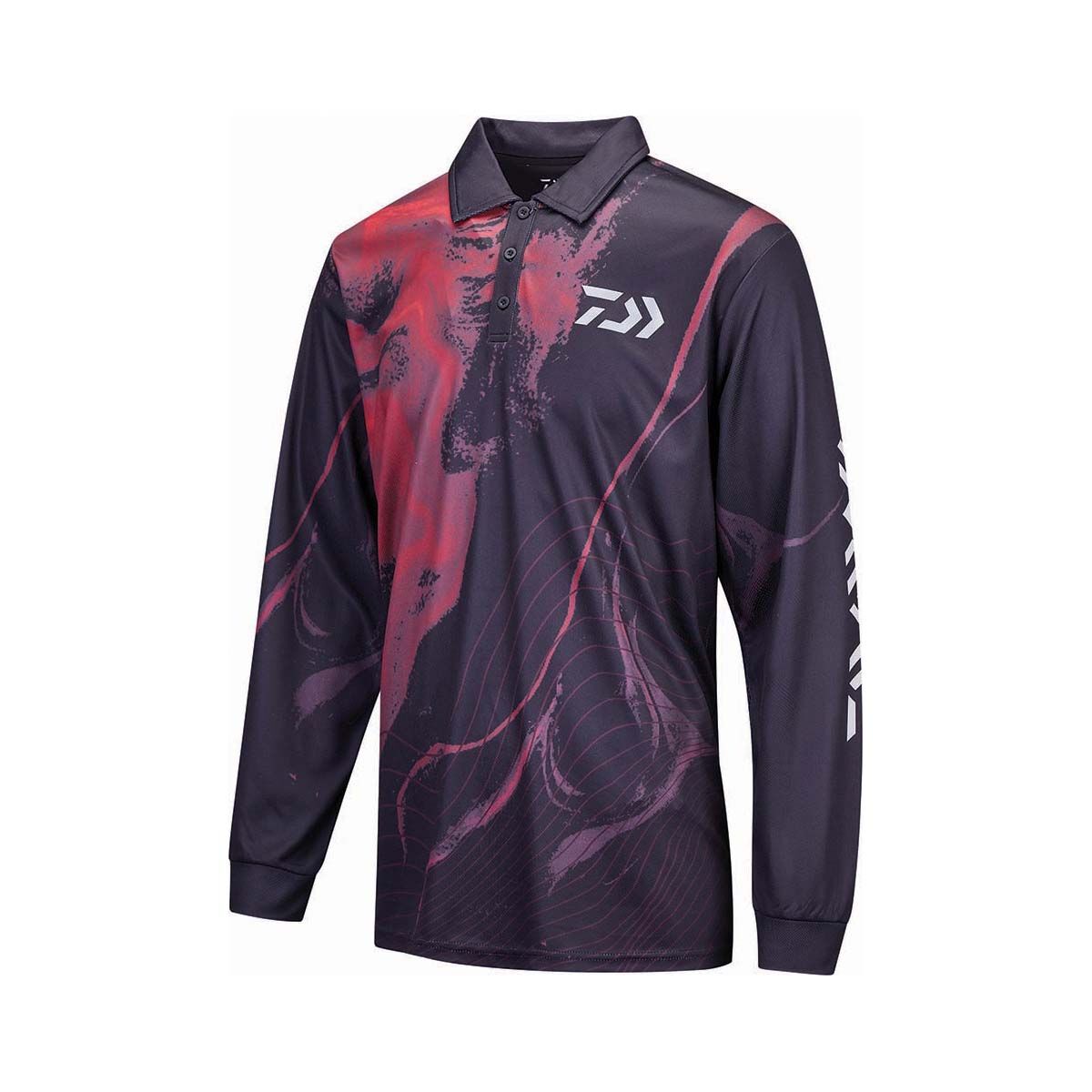 Daiwa Men&rsquo;s Ripple Fishing Shirt, Black / Red, bcf_hi-res