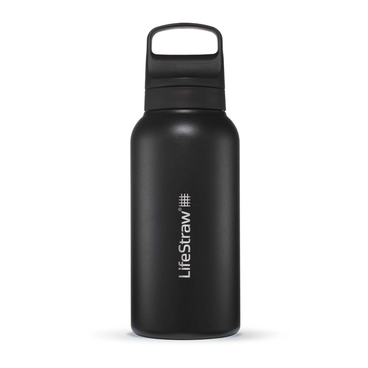 Lifestraw Stainless Steel Go Bottle 2.0 with Filter 1L Black, Black, bcf_hi-res