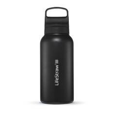 Lifestraw Stainless Steel Go Bottle 2.0 with Filter 1L Black, Black, bcf_hi-res