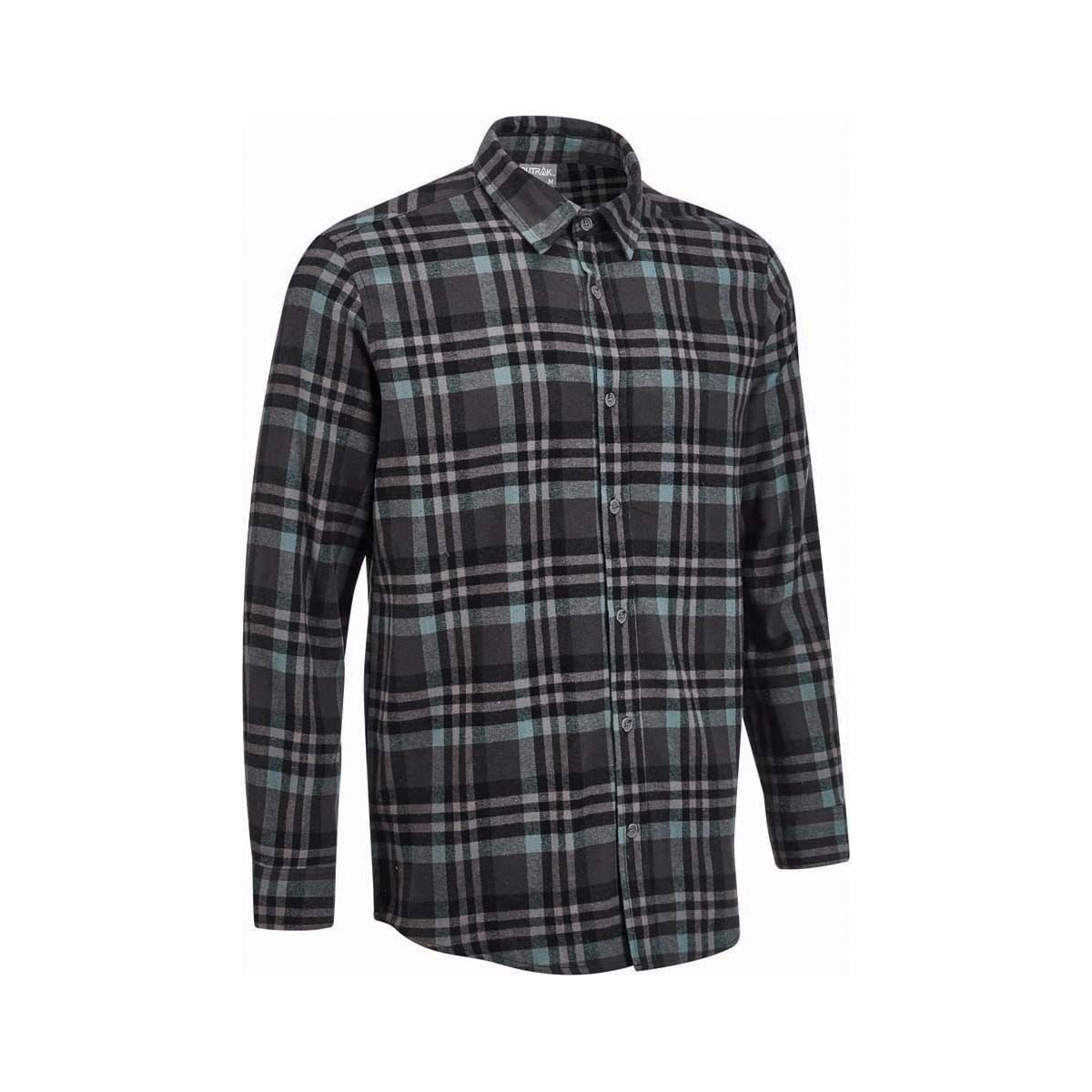 OUTRAK Unisex Flannel Shirt Grey Check L, Grey Check, bcf_hi-res