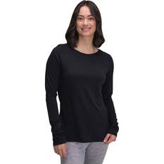 Macpac Women’s Ella 180 Merino Long Sleeve Shirt True Black 6, True Black, bcf_hi-res