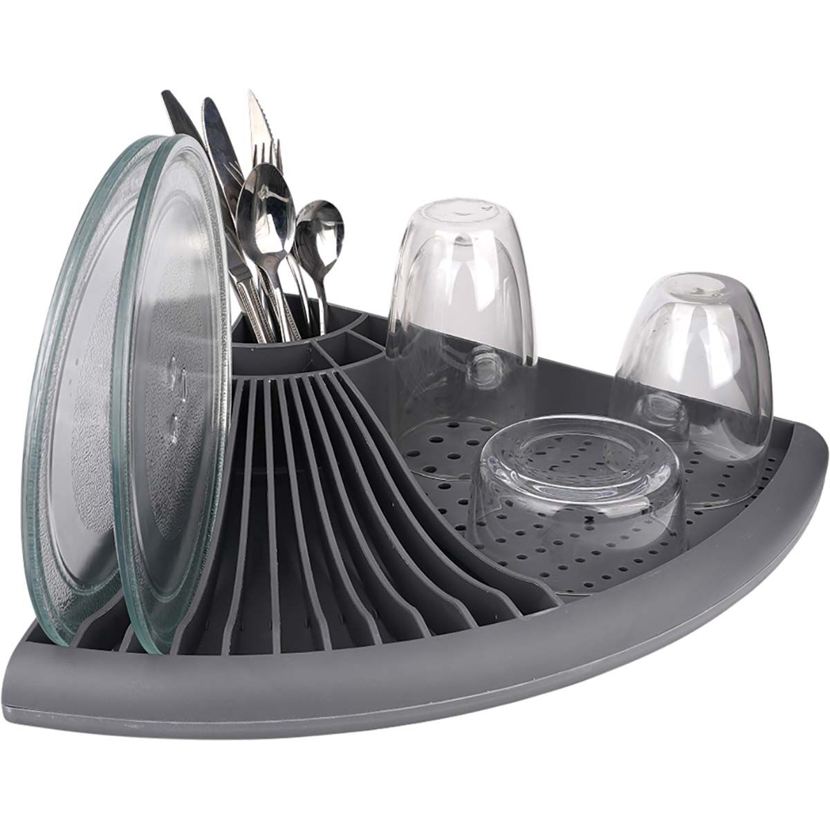 Wanderer Corner Dish Rack with Drip Tray, , bcf_hi-res