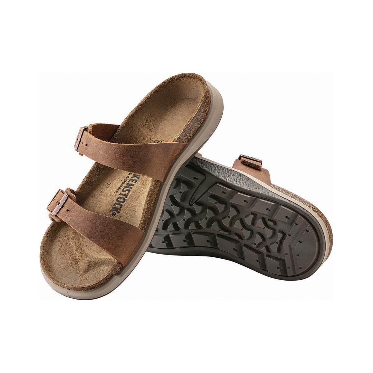 Birkenstock Women&rsquo;s Sierra Narrow Cross Town Oiled Leather Sandals, Brown, bcf_hi-res