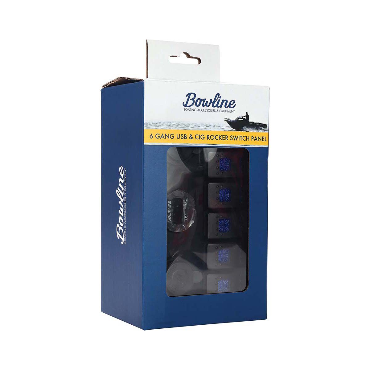 Bowline Switch Panel 6 Rocker 2 USB Plus Cigarette Socket, , bcf_hi-res