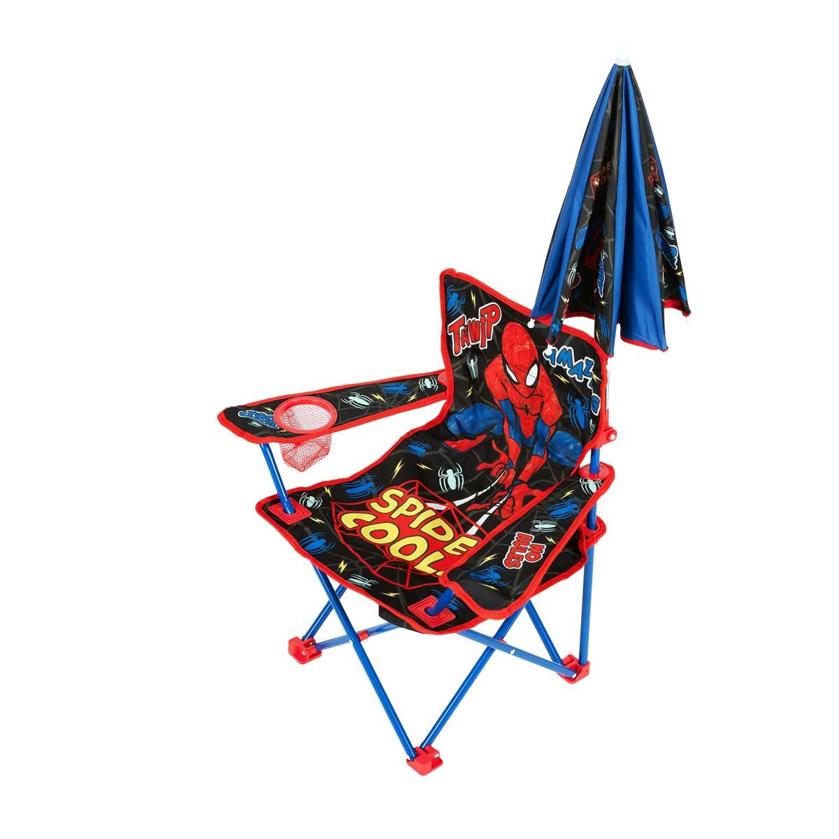 Spiderman Kids Camp Chair with Umbrella 30kg, , bcf_hi-res