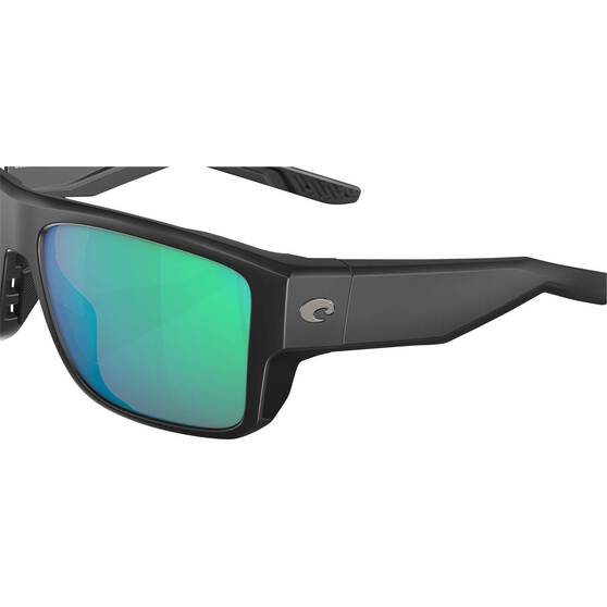 Costa Taxman Mirrored Sunglasses Matte Black with Green Lens, , bcf_hi-res