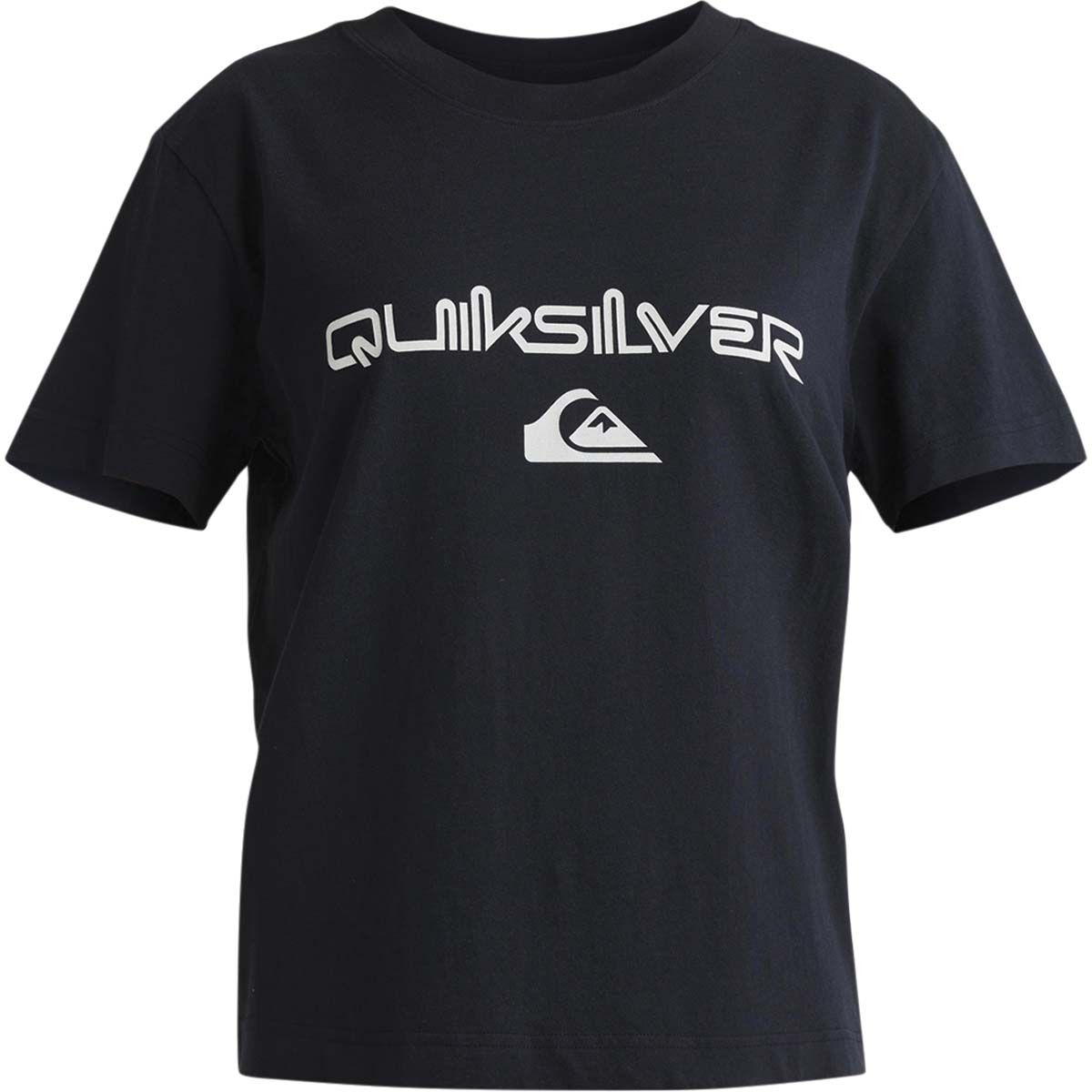 Quiksilver Comp Logo Short Sleeve Tee for Women, Black, bcf_hi-res
