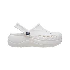 Crocs Women's Platform Baya Clogs White W6, White, bcf_hi-res