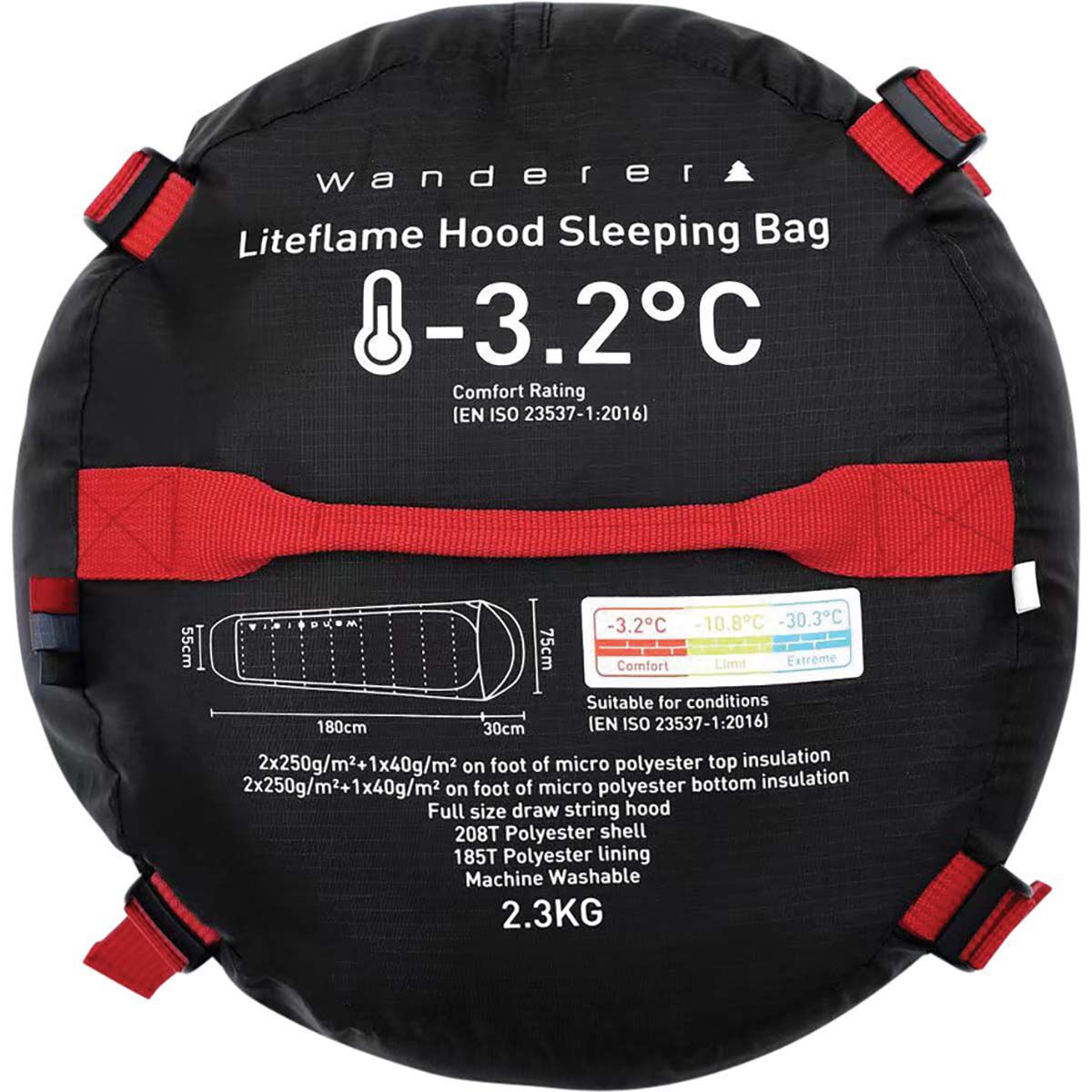 Wanderer LiteFlame -3.2&deg;C Hooded Sleeping Bag, , bcf_hi-res