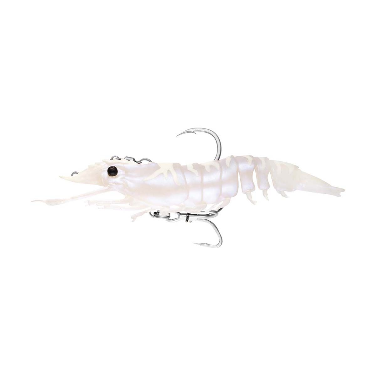 Nomad Live Ops Sumo Shrimp Pre-Rigged Soft Plastic Lure 5in White Glow, White Glow, bcf_hi-res
