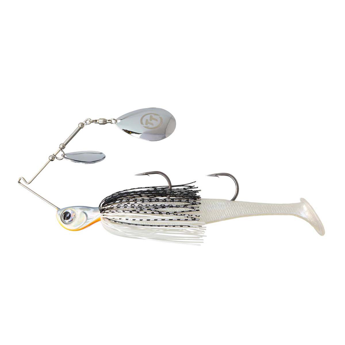 TT Fishing Tornado+ Double Colorado Rigged Spinnerbait Lure 1oz White Night, White Night, bcf_hi-res