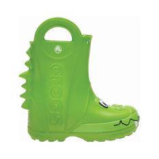 Crocs Kids’ Handle It Duke the Crocodile Rainboots Green C5, Green, bcf_hi-res