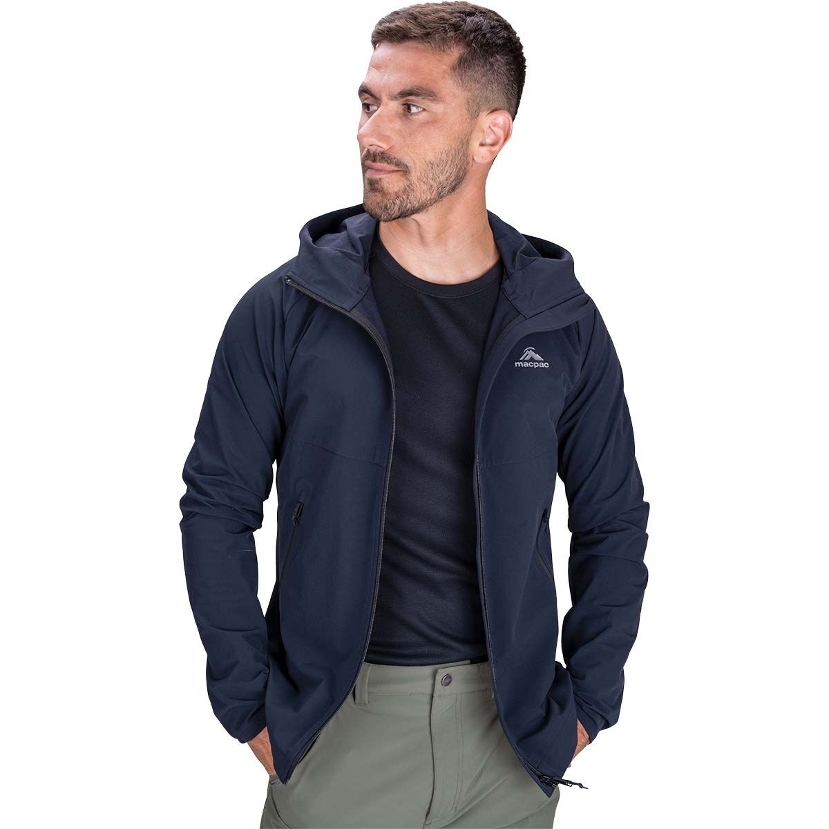 Macpac Men's Sefton Hooded Jacket, Black, bcf_hi-res