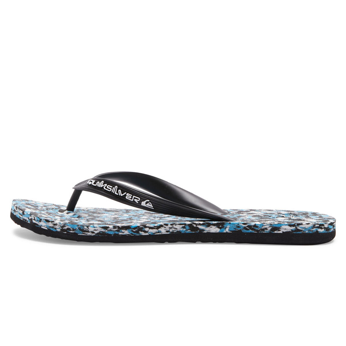 Quiksilver Men's Molokai Recycled Thongs Black/Blue US 8, Black/Blue, bcf_hi-res