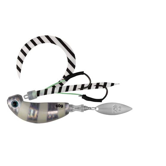 Daiwa Kohga Blade Breaker Jig Lure 60g Zebra Glow, Zebra Glow, bcf_hi-res