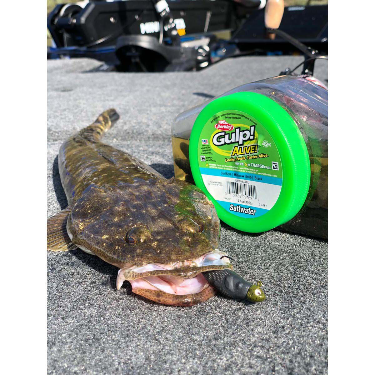 Berkley Gulp Alive! Minnow Grub Soft Plastic Lure 3in Pumpkinseed, Pumpkinseed, bcf_hi-res