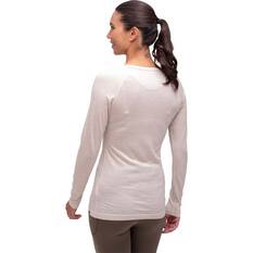 Macpac Women's 150 Merino V-Neck Top, French Oak Marle, bcf_hi-res