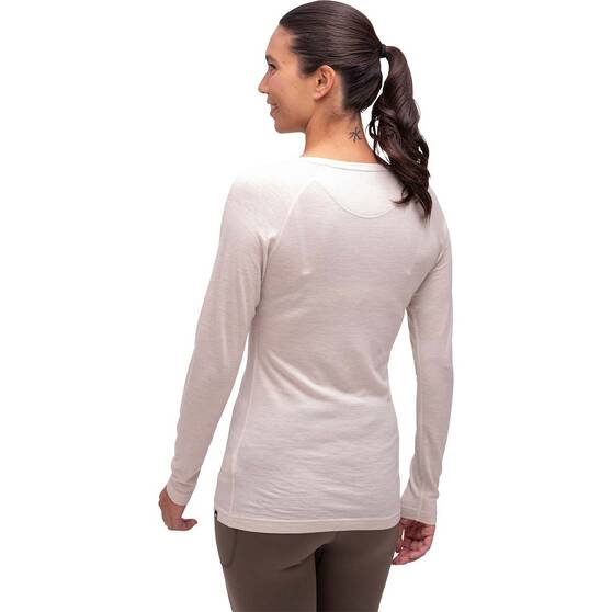 Macpac Women's 150 Merino V-Neck Top, French Oak Marle, bcf_hi-res