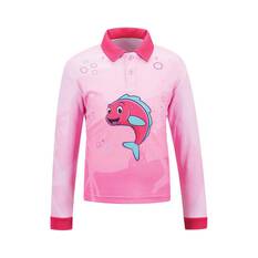 BCF x OzFish Kids' Sublimated Polo, Pink, bcf_hi-res