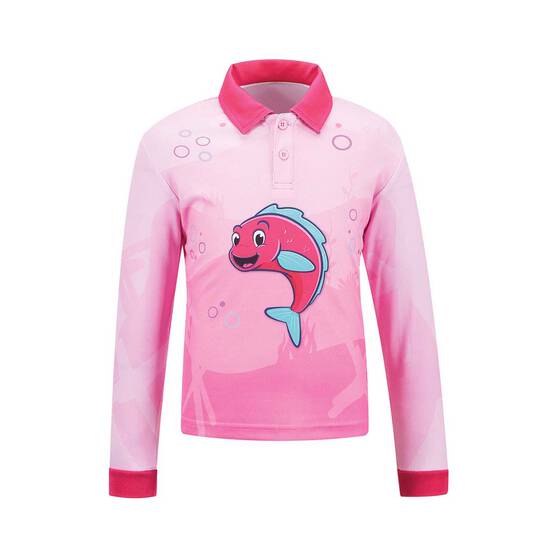 BCF x OzFish Kids' Fishing Shirt, Pink, bcf_hi-res