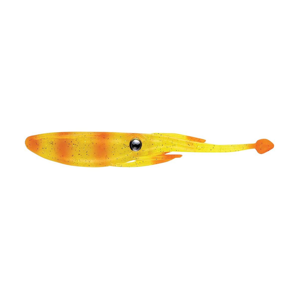 Nomad Live Ops Jerksquid Soft Plastic Lure 4in Chartreuse Tiger, Chartreuse Tiger, bcf_hi-res