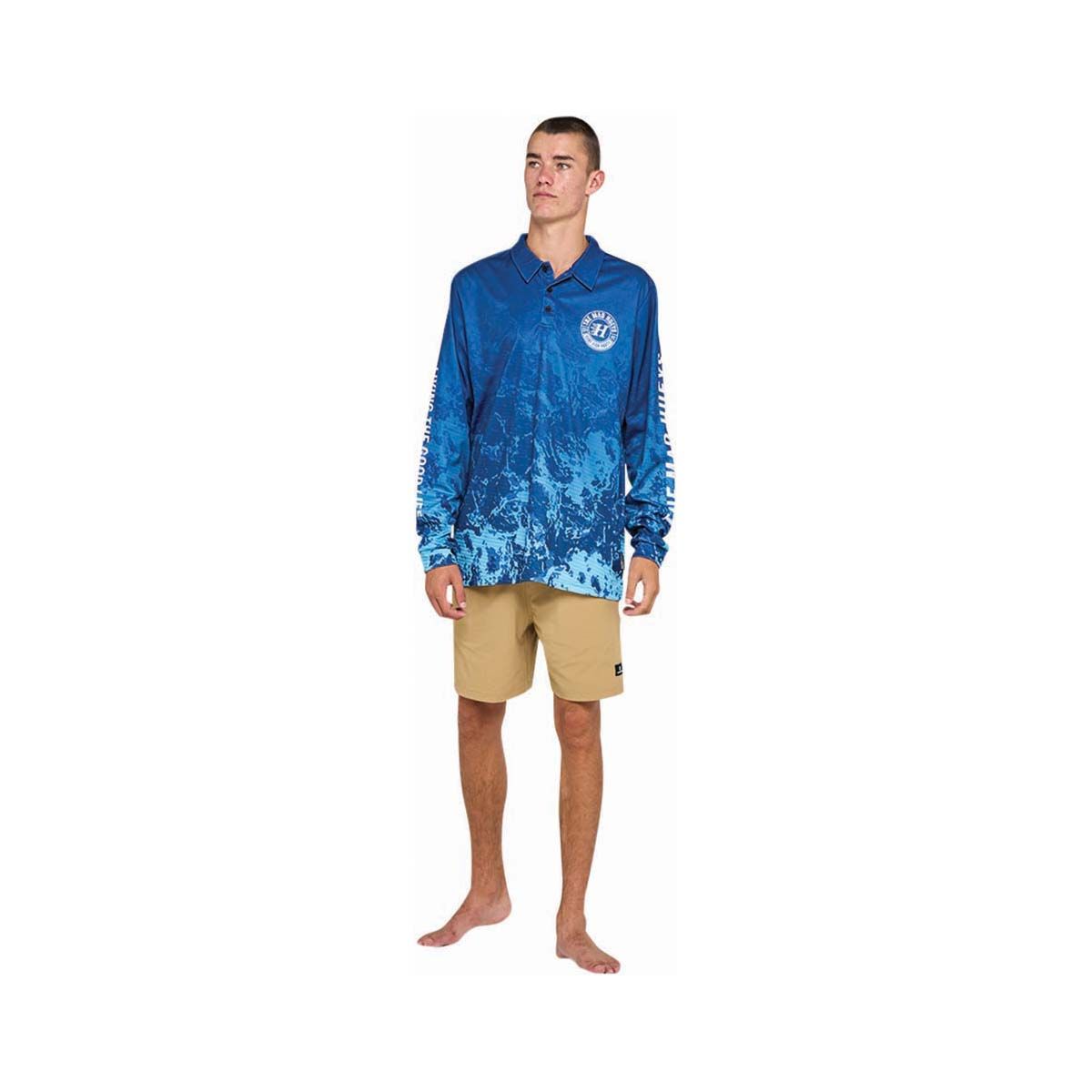The Mad Hueys Men's Living The Good Life Fishing Shirt, Pacific Blue, bcf_hi-res