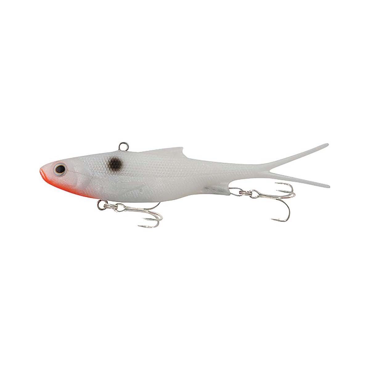 Samaki Vibelicious Fork Tail Soft Vibe Lure 85mm 14g Pearl White, Pearl White, bcf_hi-res