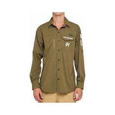 The Mad Hueys Men's Jiggin’ Off The Bottom Fishing Shirt Khaki S, Khaki, bcf_hi-res