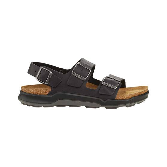 Birkenstock Men's Milano Cross Town Sandals, Black Waxy/Oil, bcf_hi-res