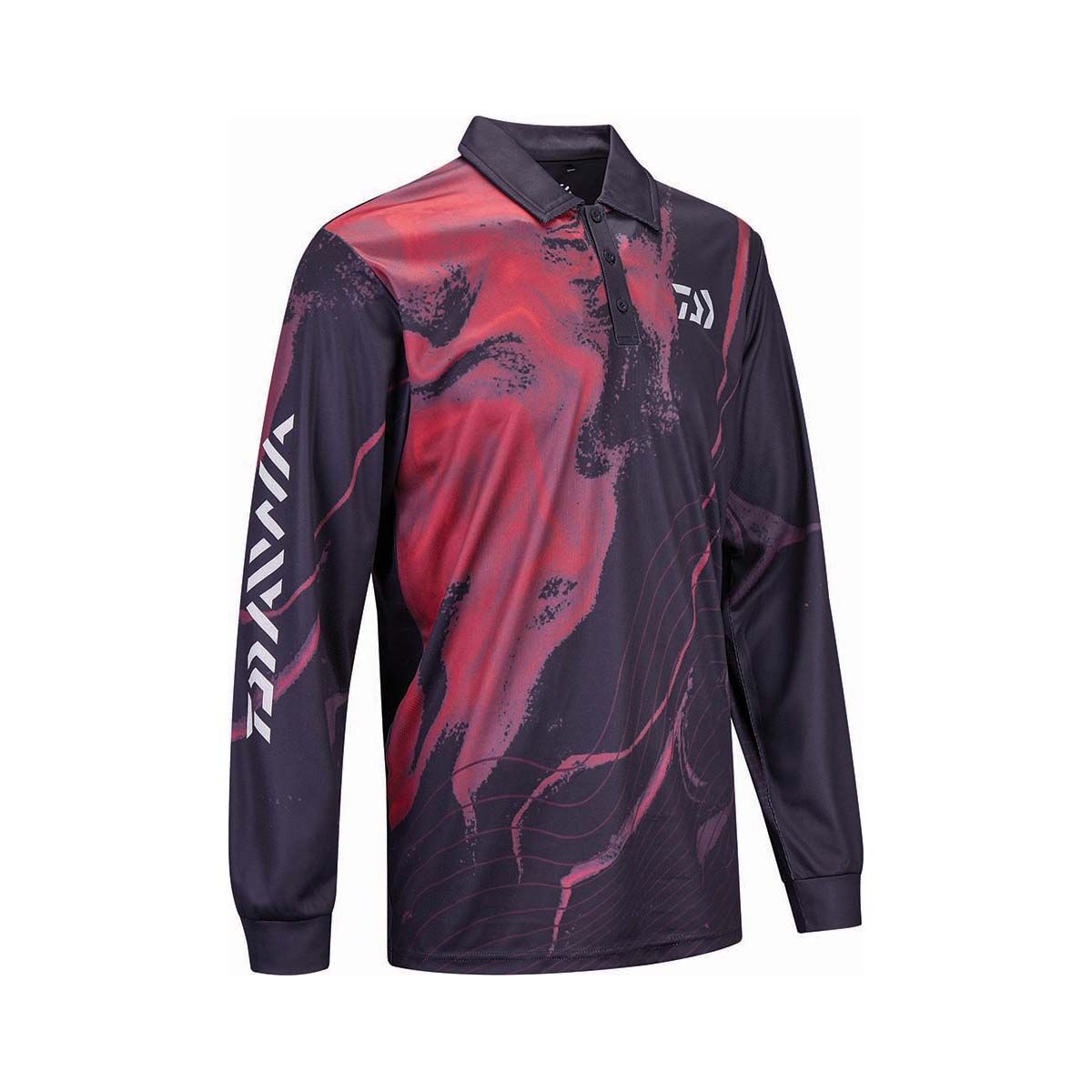 Daiwa Men&rsquo;s Ripple Fishing Shirt, Black / Red, bcf_hi-res