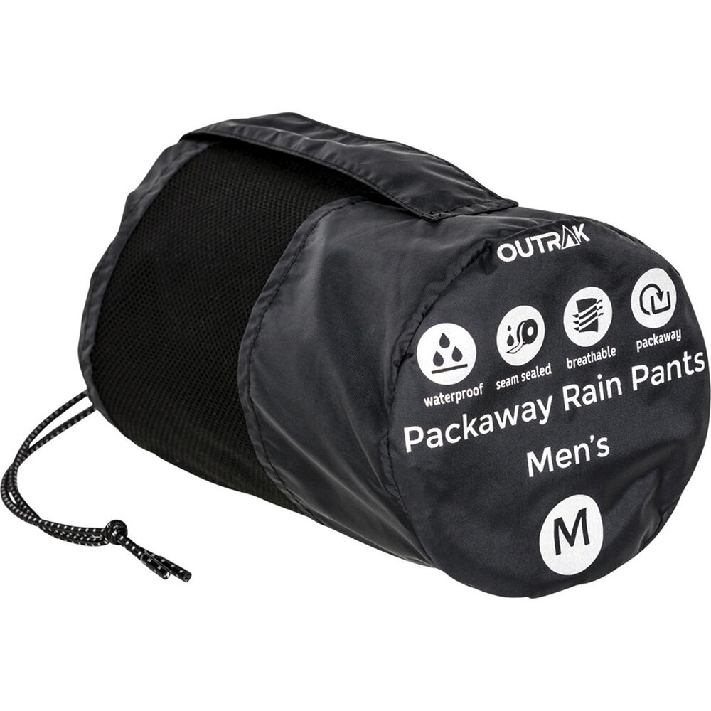OUTRAK Men's Packaway Rain Pants Black M BCF