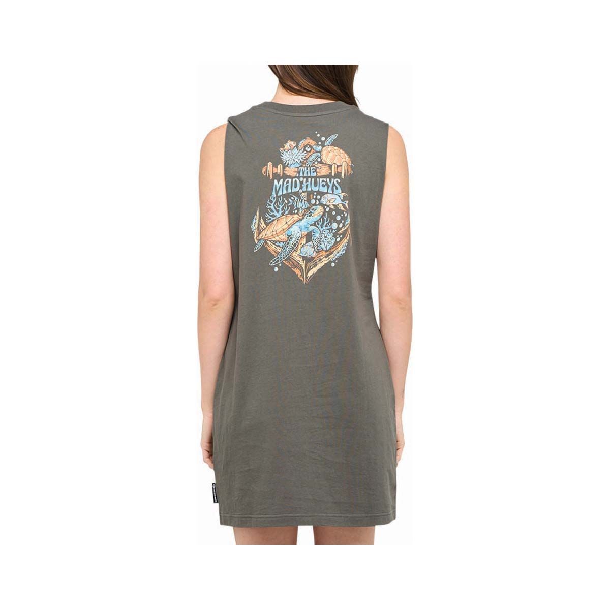 The Mad Hueys Women's Turtle Anchor Muscle Tank Dress Charcoal XS, Charcoal, bcf_hi-res