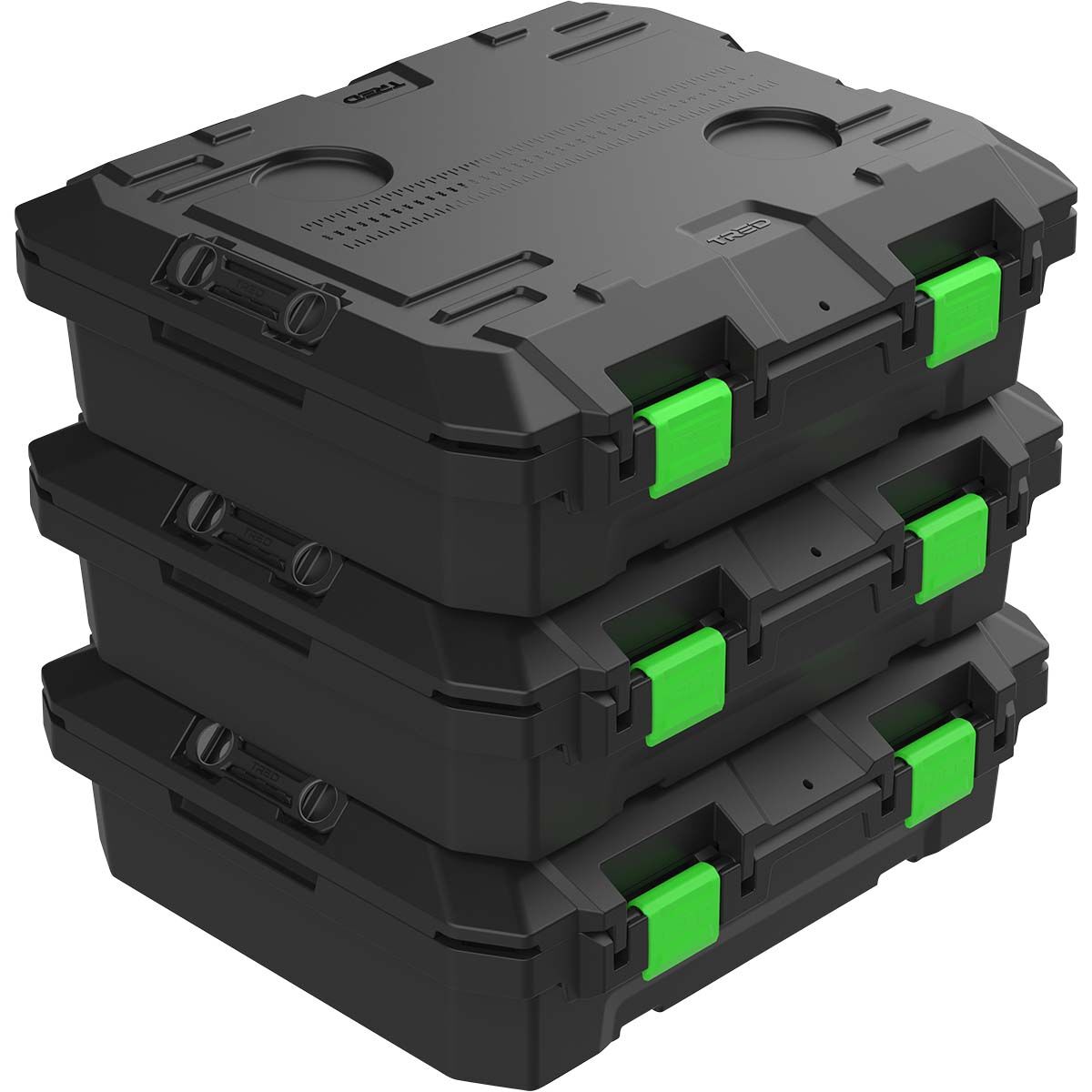 TRED Shallow Storage Box 25L Black Green, Black Green, bcf_hi-res