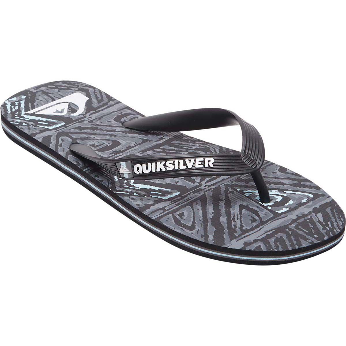 Quiksilver Men s Molokai High Thongs Black Grey Black 8
