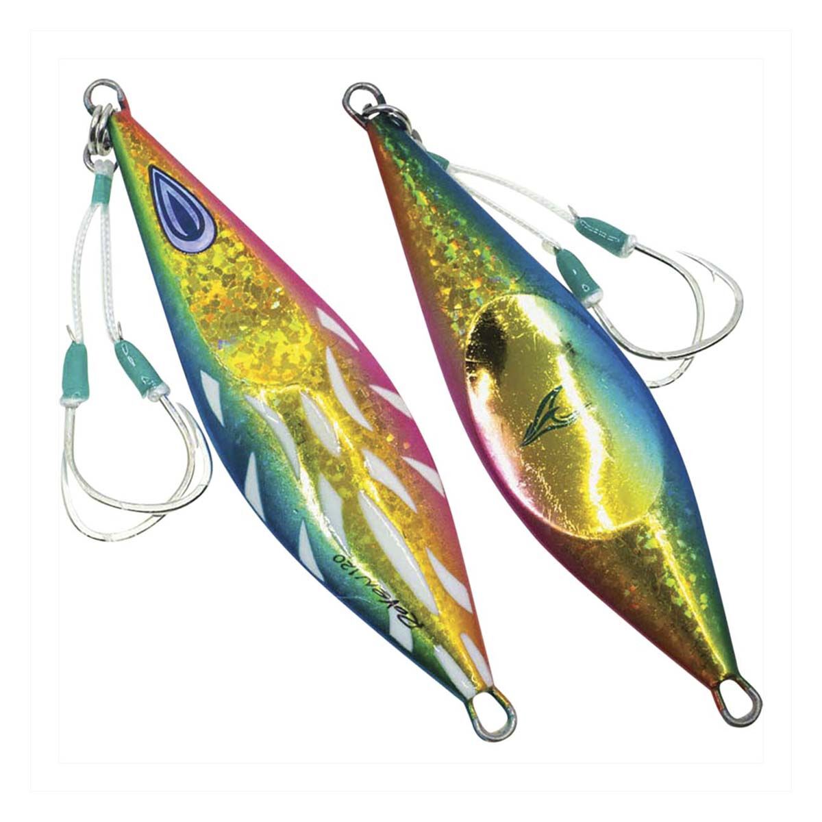 Ocean's Legacy Roven Rigged Jig Lure 90g Aqua Rainbow, Aqua Rainbow, bcf_hi-res