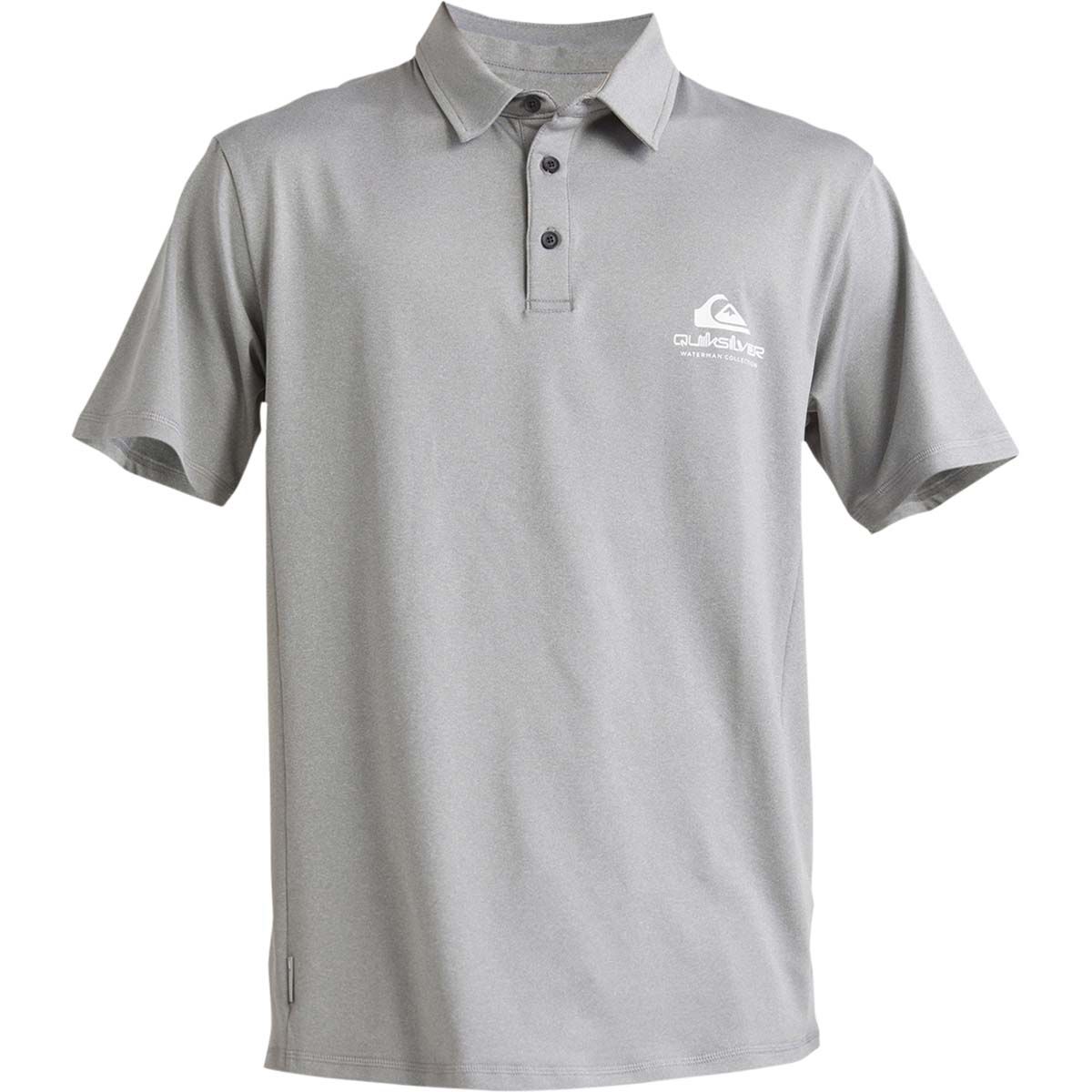 Quiksilver Men's Baitball Polo Rashie, Sharkskin, bcf_hi-res
