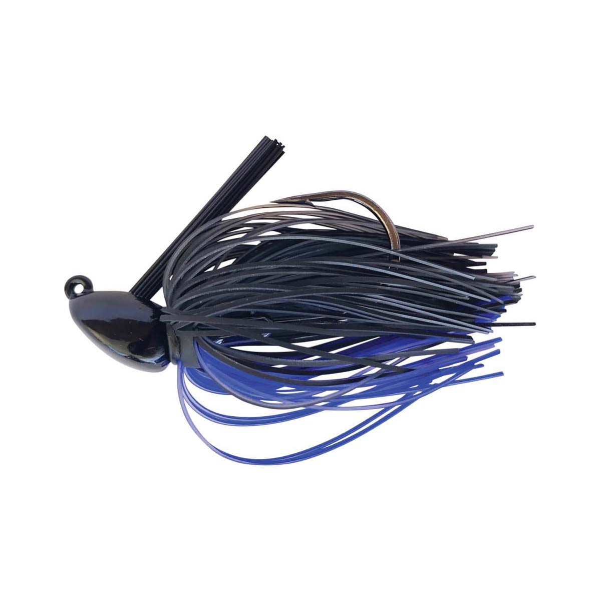 Bassman Skirted Jig Lure 1/2oz Black Blue, Black Blue, bcf_hi-res