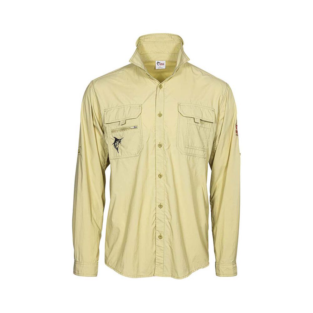 The Great Northern Brewing Co. Mens Long Sleeve Fishing Shirt Sand XL