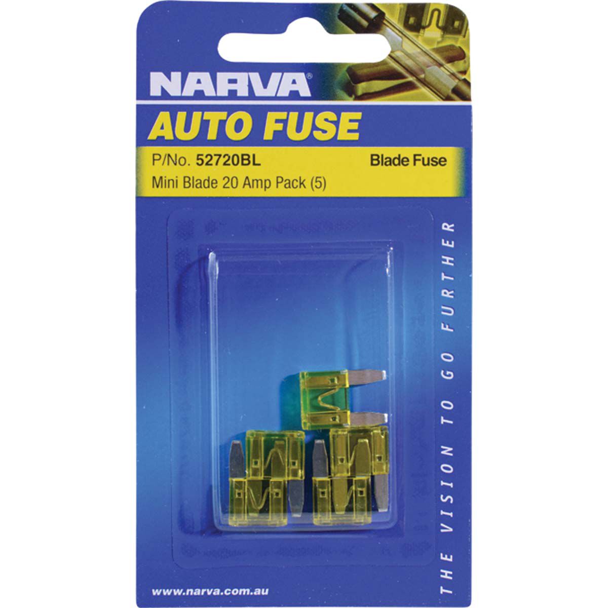 Narva Micro Blade Fuse - 20A, 5 Pack, , bcf_hi-res