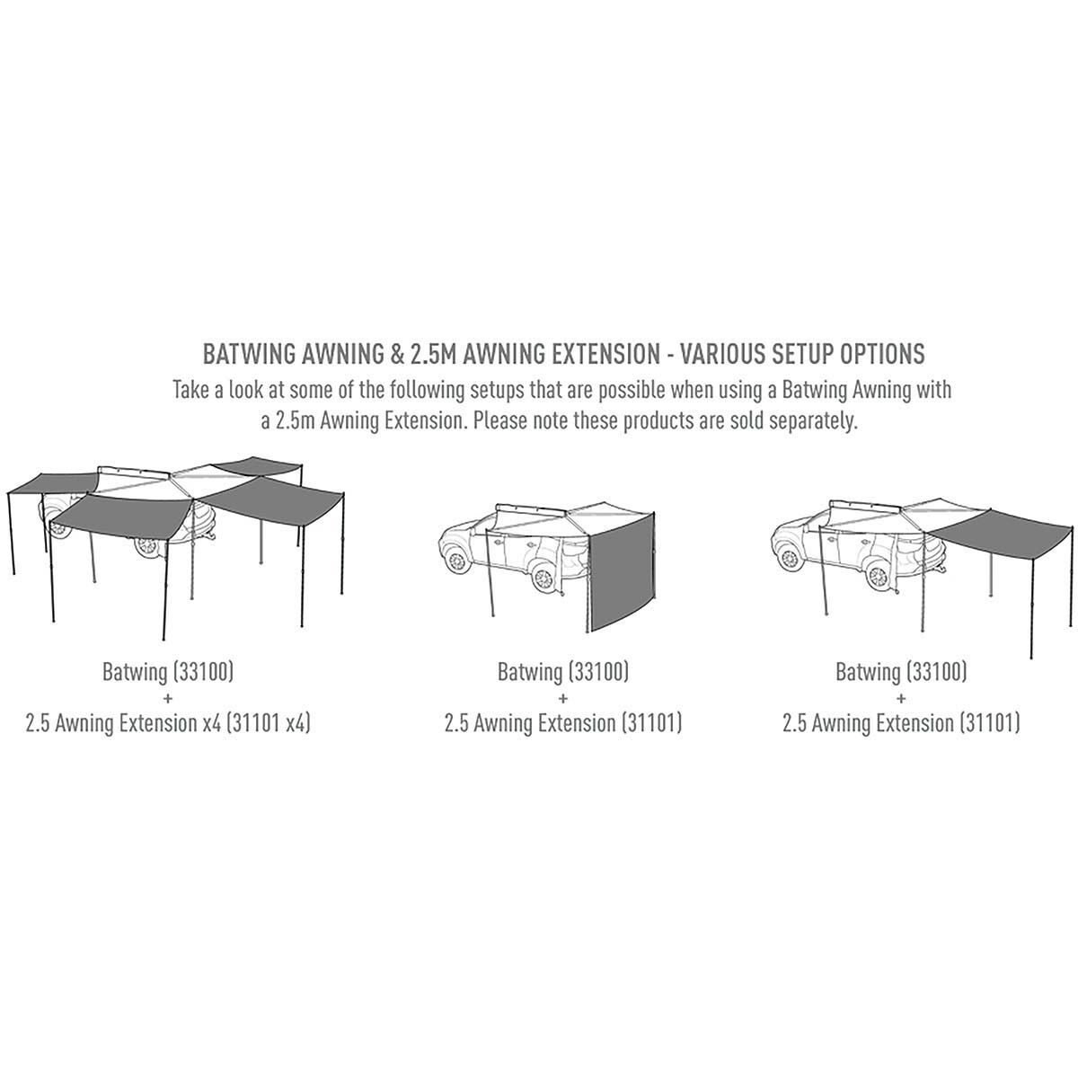 Rhino Rack Batwing or Sunseeker 2.5m Awning Extension, , bcf_hi-res