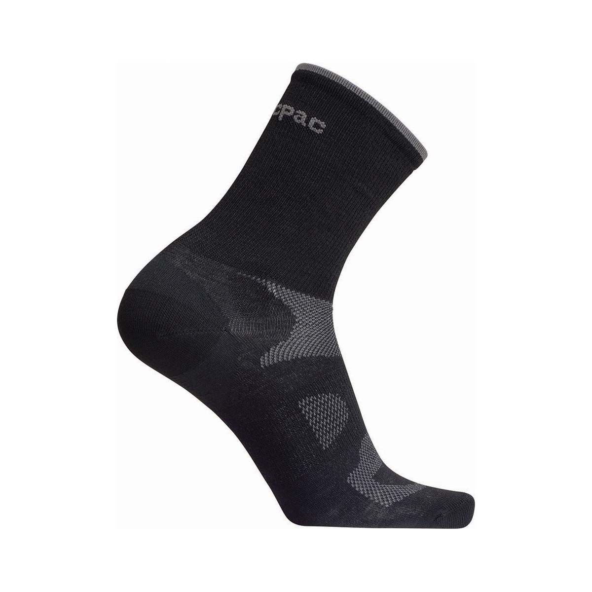 Macpac Rouleur Merino Cycling Sock V3 Black S, Black, bcf_hi-res